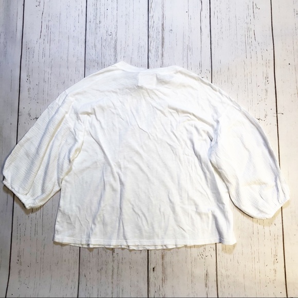 Velvet by Graham & Spencer by Anthropologie white elbow length sleeve top medium - Picture 2 of 6
